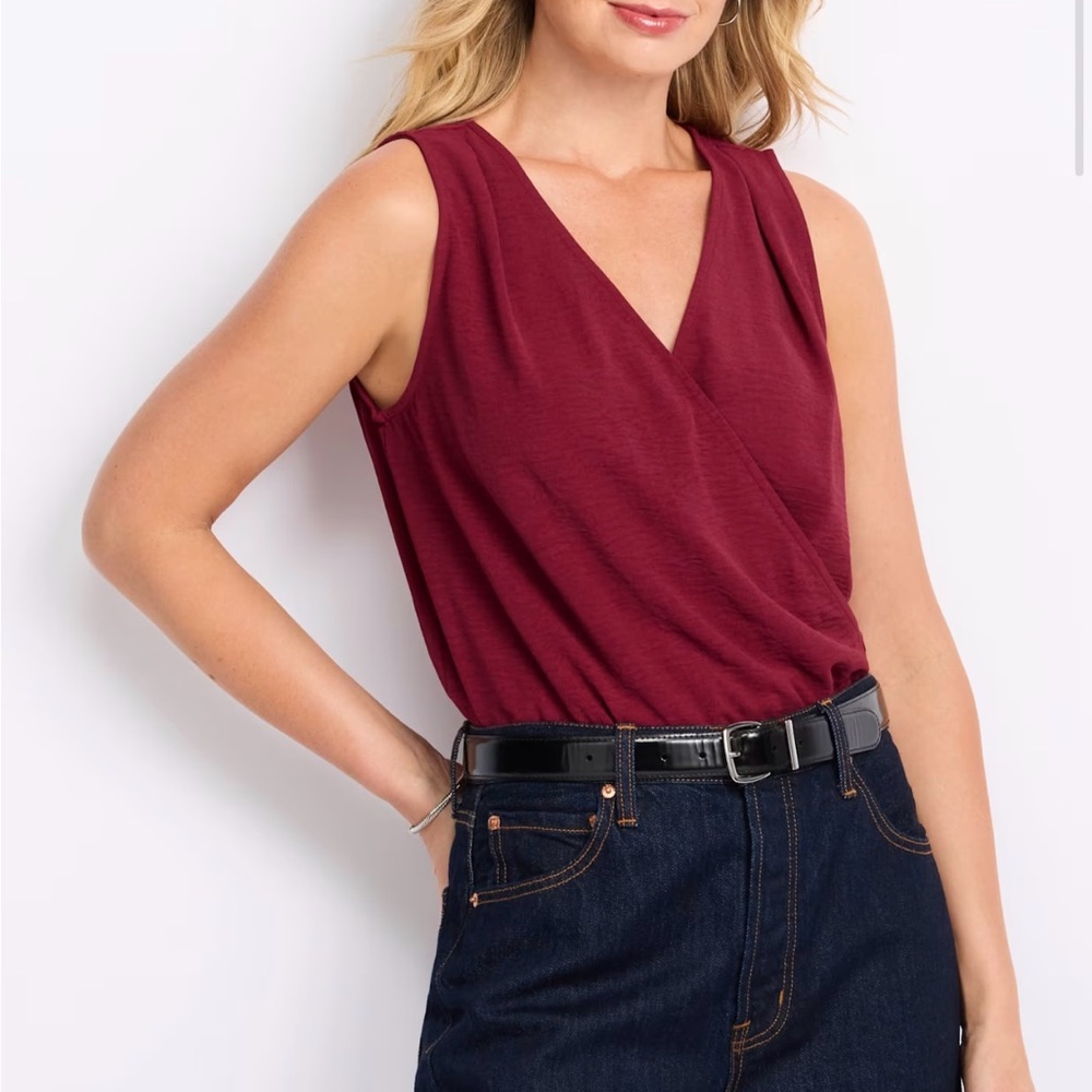 Nine Britton Burgundy Sleeveless Bodysuit